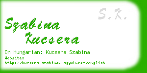 szabina kucsera business card